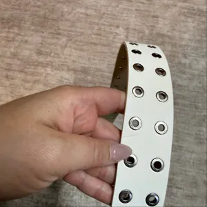 Wild Fable Womens XS White Faux Leather Vegan Studded Belt New Skater Punk Rock thumbnail 2