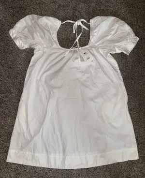 Free Assembly FA Puff Sleeve Mini Dress in White thumbnail 1