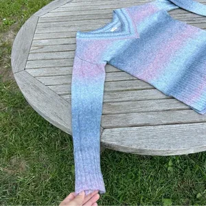 Sweater‎ Blue Pink Cotton Candy Ombre Striped Knit size small a new approach Ana thumbnail 4