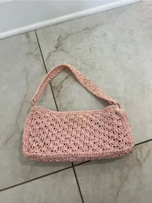 Urban Outfitters Pink Penny Crochet Baguette Bag thumbnail 2
