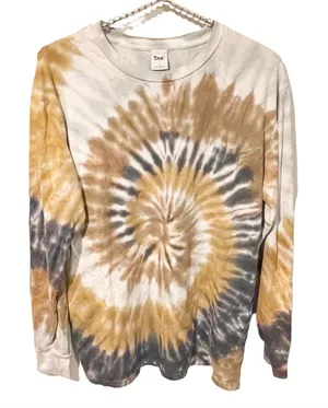 Aritzia TNA Small Brown Tie Dye Cotton Long Sleeve Tshirt‎ thumbnail 1