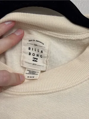 Billabong Women’s Ride In Oversized Graphic Crewneck Sweatshirt Off White Size M thumbnail 5