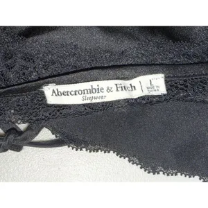Abercrombie & Fitch Sleepwear Black Lace Sheer Bow Tie Camisole Top Women Size L thumbnail 4