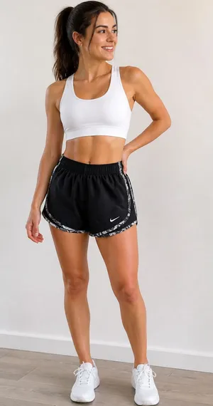 Nike Women's Dri-FIT Running Shorts Black Gray Trim Size Small thumbnail 1