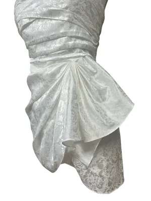 Ronny Kobo June Floral Jacquard Draped Mini Dress in White Size Small Bridal thumbnail 4