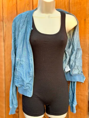 Solid Scoop Neck Romper Jumpsuit, Casual Sleeveless Bodycon Tank Romper Jumpsuit, Women's Clothing thumbnail 1