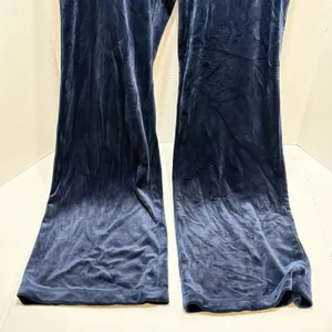 Juicy Couture OG Big Bling Velour Track Pants Navy Rhinestone JUICY Y2K Size L thumbnail 3