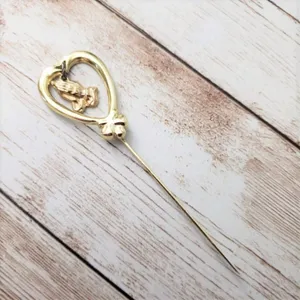 Vintage Hatpin - Gold Tone with Praying Hands thumbnail 2