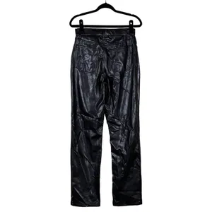 Abercrombie & Fitch 90s Straight Ultra High Rise Faux Leather Pants Black Size 6 thumbnail 5
