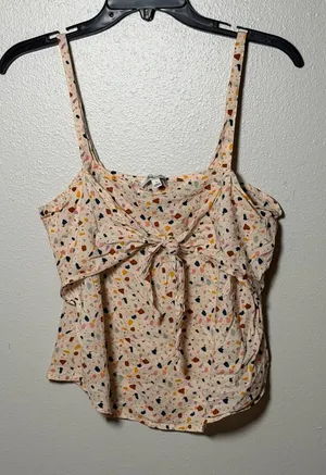Madewell Women Cream‎ Beige Multicolor Camisole Top size 4 thumbnail 1