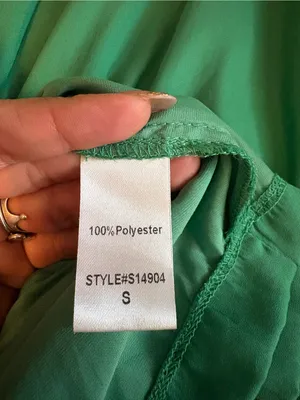🆕 bohme V-Neck Kimono Style Satin Top Emerald Green Size S thumbnail 8