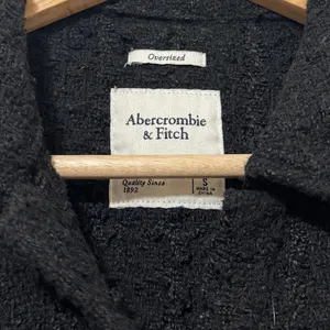 Abercrombie & Fitch Oversized Textured Tweed Button Up Shacket Small Black Coat thumbnail 3