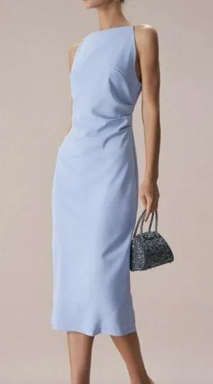 RIHOAS The Blue Boat Neck Bodycon Strap Midi Dress 22 thumbnail 1