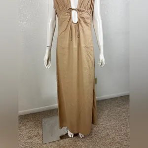 RIOT SWIM Calli Ruched Front Tie Maci Dress Size Medium. J-15 thumbnail 5