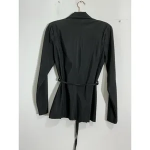 Womans Helium Outerwear Black Button Down Trench Coat Small thumbnail 2
