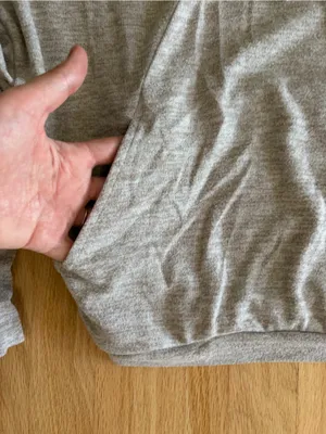 PrAna Unwind Lounge Top Oatmeal Heather large athleisure boxy cropped hoodie thumbnail 7