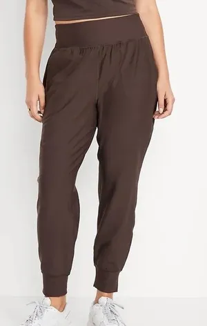 Old Navy Active Powersoft Go Dry Joggers Brown High Rise Pocket thumbnail 1