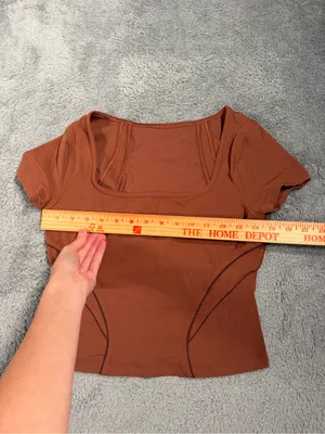 Lululemon square neck mesh yoga t-shirt ancient copper thumbnail 5