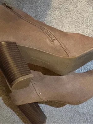 Women Suede Ankle Boots Size 11M Tan thumbnail 4