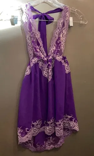 Vintage Victoria’s Secret purple lace teddy S thumbnail 1
