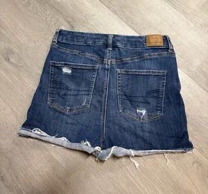 American eagle curvy hi rise shortie denim shorts thumbnail 5