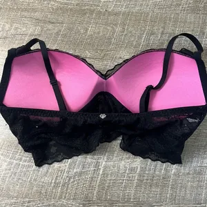 Victoria’s Secret PINK Black Lacey Padded Bra Size Medium thumbnail 3