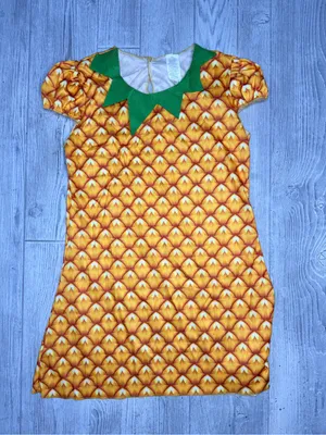 Pineapple Halloween costume dress up cosplay dress 2-8 stretchy short sleeve thumbnail 3