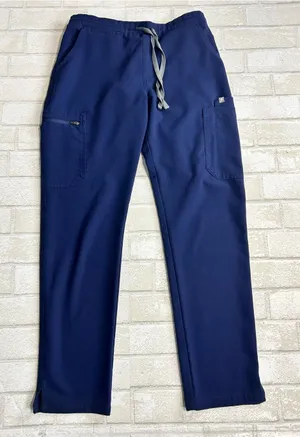 Figs Yola Skinny Scrub Navy Drawstring Scrub pants Style TW2000 thumbnail 1