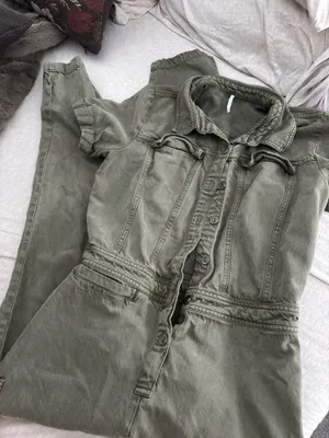 Denim Jumpsuit Green Size XS thumbnail 3