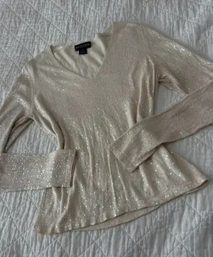 Magaschoni Silk Cotton Sequin knit sweater thumbnail 1