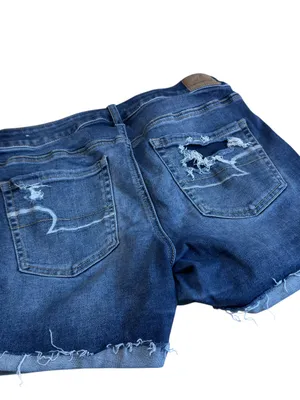 American Eagle Next Level Stretch Distressed Denim Shorts Womens 8 High Rise EUC thumbnail 11