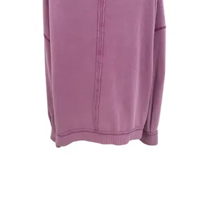 Free People‎ We The Free Oversized V Neck Raw Seam Sweatshirt Purple Small thumbnail 7