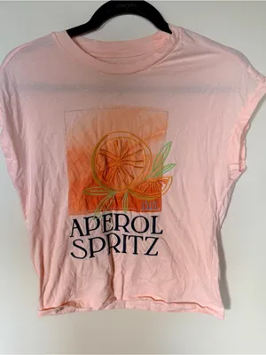 Anthropologie aperol spritz graphic tee pink XXS thumbnail 2