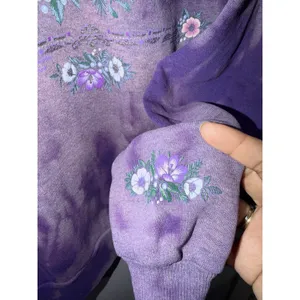 Vintage 80s 90s Morning Sun Collared Crewneck Flower Tie Dye Granny Sweatshirt L thumbnail 6