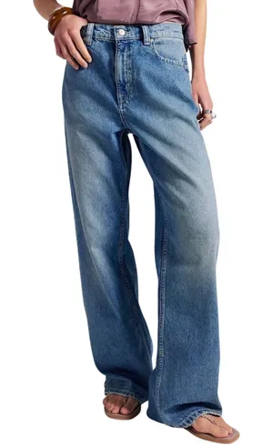 Free People Women's Tinsley Baggy High‎ Rise Jeans Hazey Blue Denim Size 31 Boho thumbnail 1