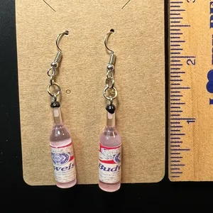 Budweiser Bottle Charm Dangle Earrings New thumbnail 2