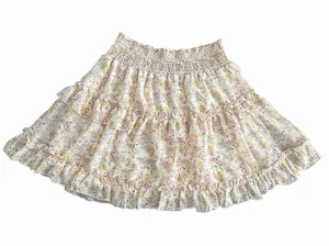 Altar'd State Floral Mini Skirt Large Ruffle Tiered Boho Cottagecore #AA1-1 thumbnail 1