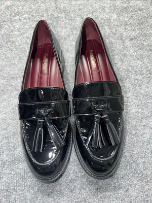 Franco Sarto Lucia Black Patent Tassel Loafers thumbnail 3