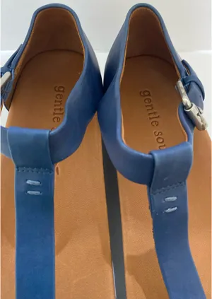 Gentle Souls Janelle Black T-Strap Leather Sandals thumbnail 3