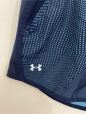 Under Armour Running Shorts Women’s Size M Navy Blue Pockets Brief Lined thumbnail 4