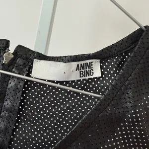 Anine Bing sz XS Black Perforated 100% Lambskin Leather Tank Top Back‎ Zip Goth thumbnail 4