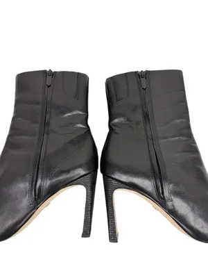 Sam Edelman Anika Black Leather Square Toe Heeled Ankle Boot Size 8.5 thumbnail 8