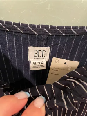 Urban Outfitters Navy and White Striped Mini Dress thumbnail 2