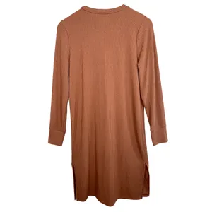 Abercrombie & Fitch Brown Tan Ribbed Knit V-Neck Cardigan Sweater Womens Size L thumbnail 2