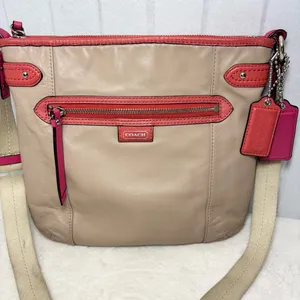 Coach‎ Vintage Daisy Spectator Tan Orange Pink Crossbody Bag thumbnail 2