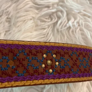 Lucky Brand Brown and Purple Embroidered Belt size S (30) excellent condition thumbnail 7