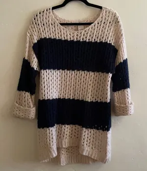 Cozy preppy striped sweater Blue Size L thumbnail 1