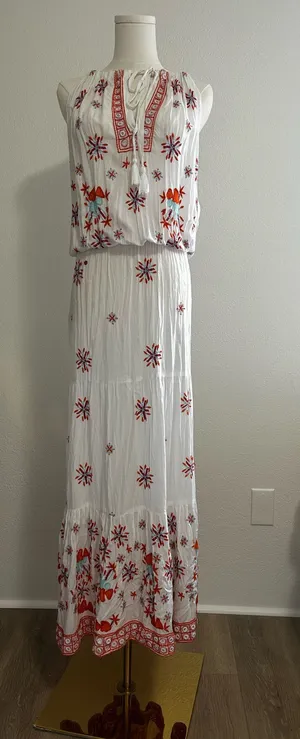 Ruby Yaya Smocked Waist Boho Mixed Print Dress thumbnail 1
