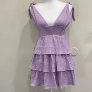 Lovers and Friends Brielle Mini‎ Dress Lavender Purple Tiered Ruffle Revolve S thumbnail 3