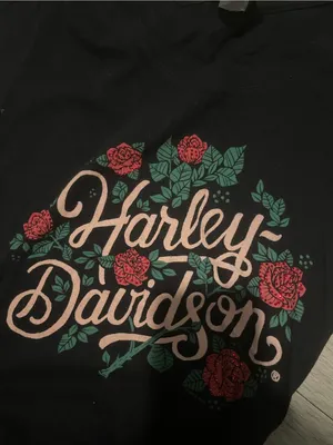 Harley-Davidson Black Tee with Red Rose Graphic thumbnail 4